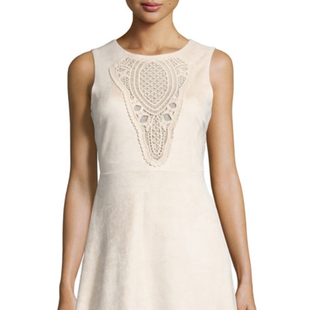 NWT Romeo&Juliet Couture A-Line Beige Suede Dress
